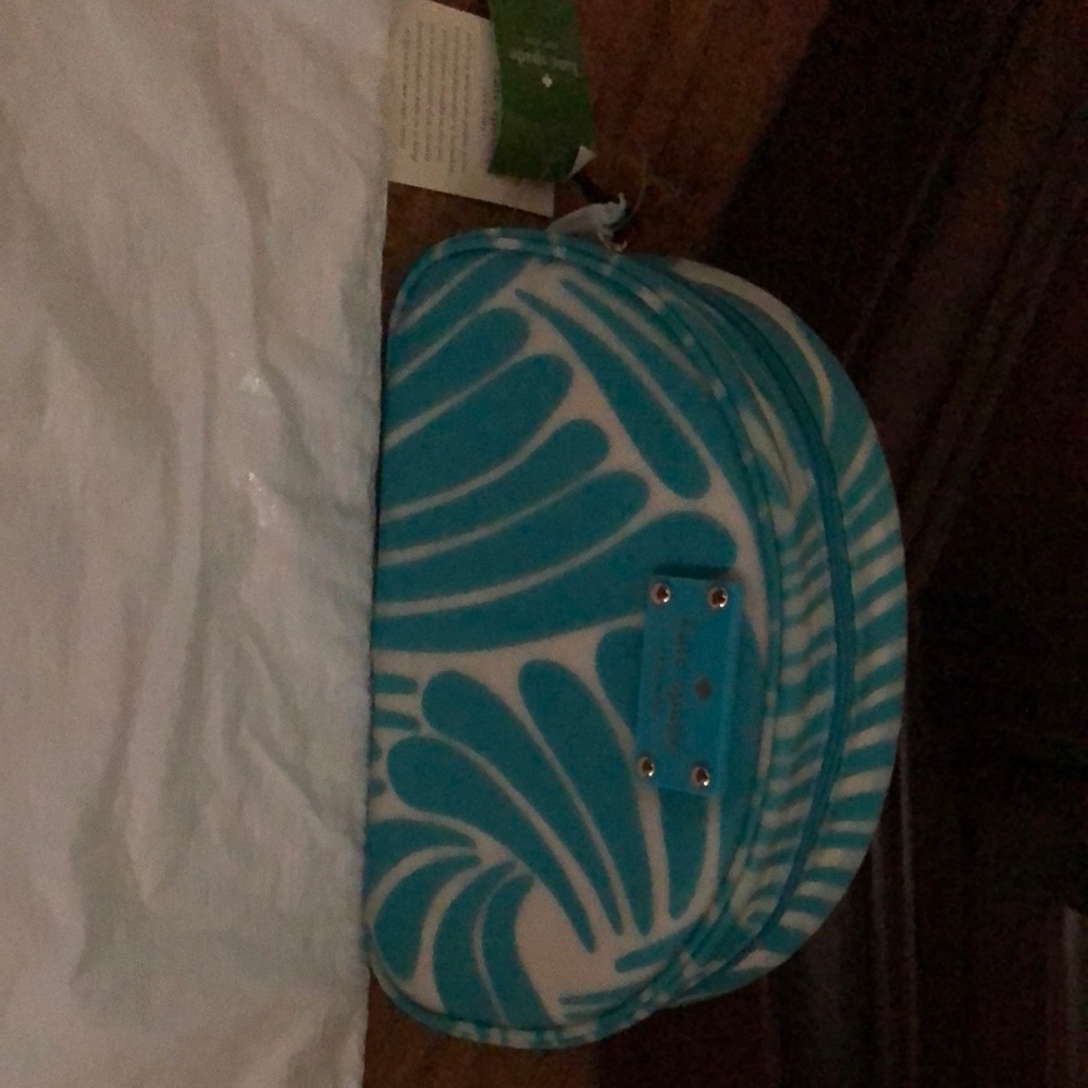 Kate Spade Blue and White Patterned Cosmetic Bag